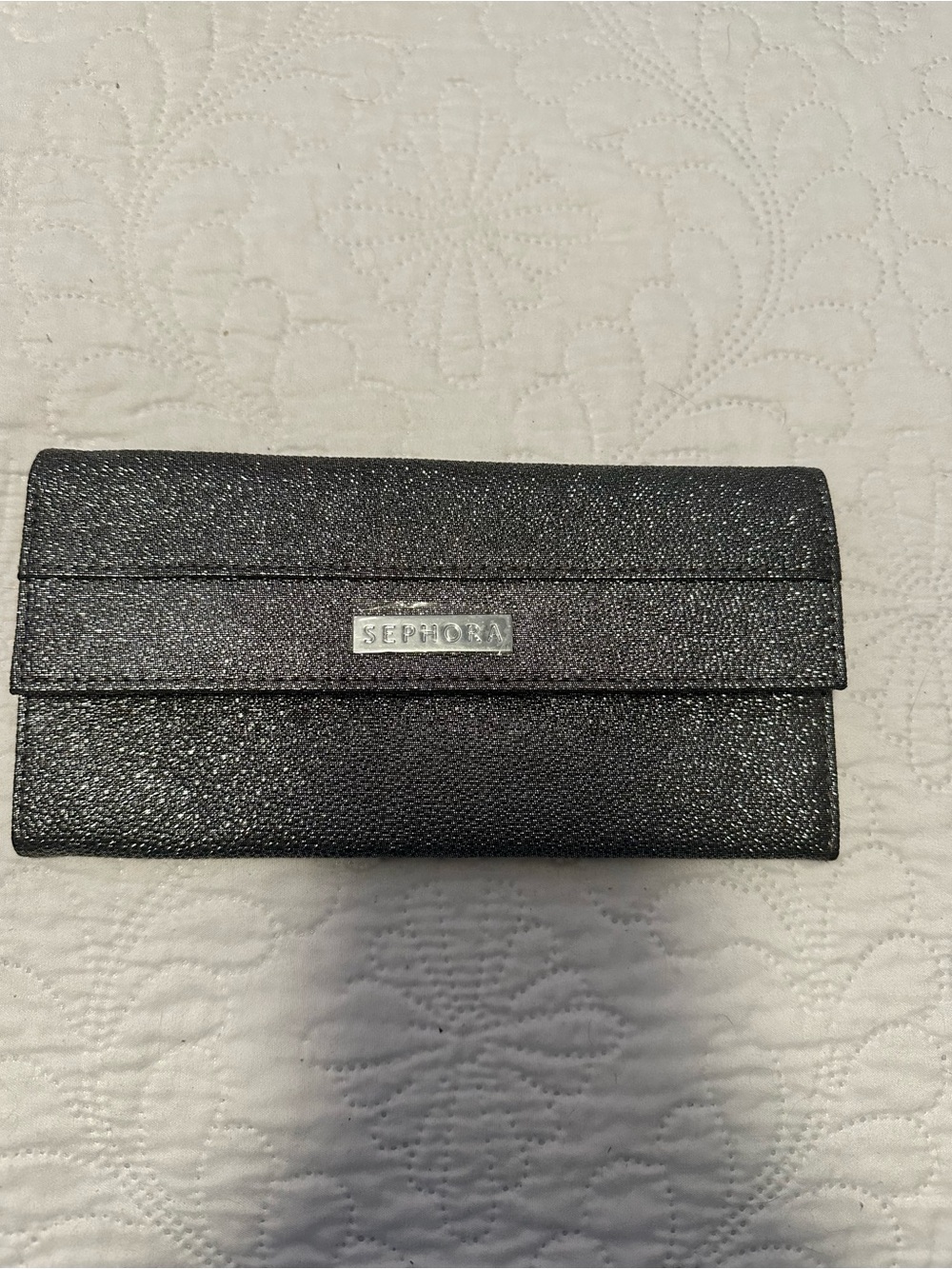 Sephora Black Glitter Foldover Brush Case